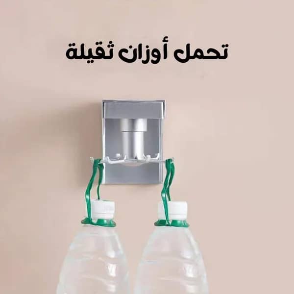 حامل دوار 360 درجة مثبت على الحائط لتنظيم أدوات المطبخ وأواني الطهي يثبت بدون مسامير